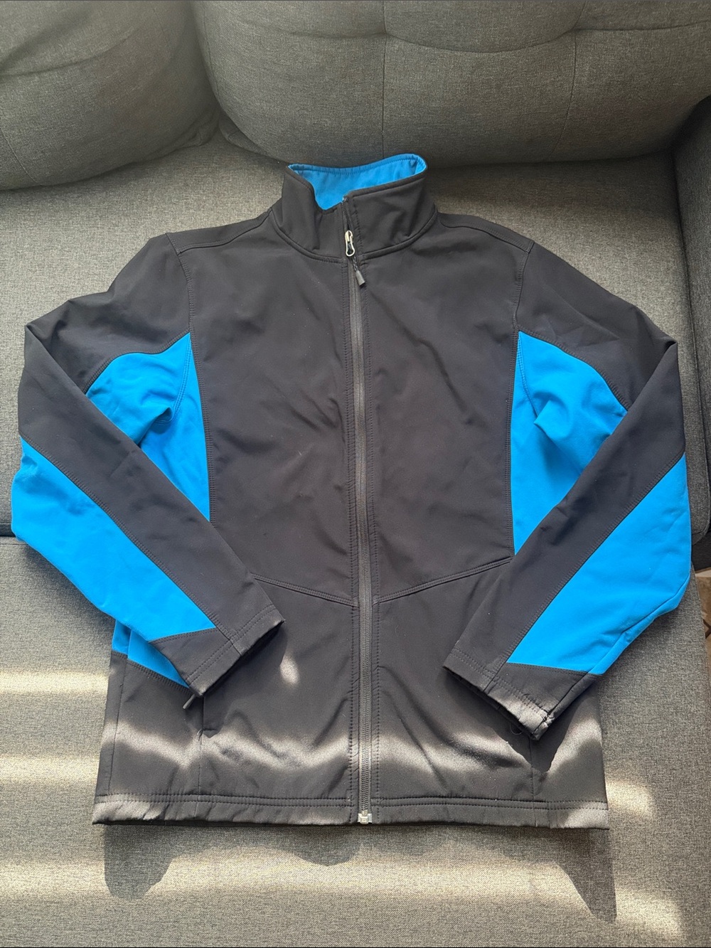 Port Authority J318 Men’s Soft Shell Jacket Small Black Blue Full Zip
